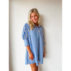 Pinstripe Mini Shirt Dress